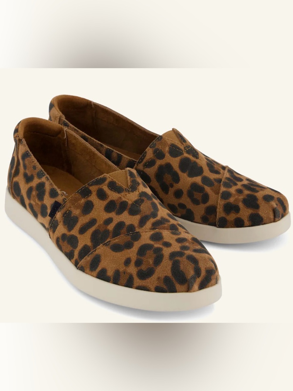 Toms Alpargata Plus  Leopard Print Slip-Ons in Brown and Black